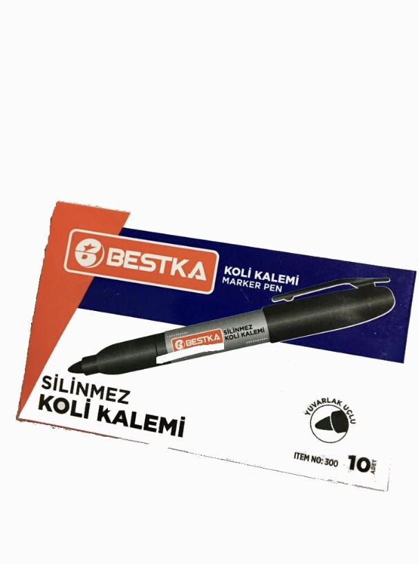 Bestka Silinmez Koli Kalemi Siyah X 10 Adet