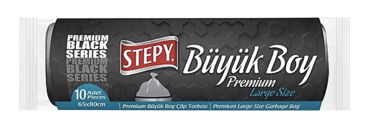 Stepy Çöp Poşeti Black Ekonomik Büyük Boy X 50 Adet