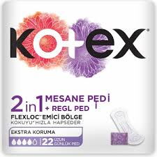 Kotex 2in1 Regl + Mesane Günlük Ped 22'li X 16 Adet