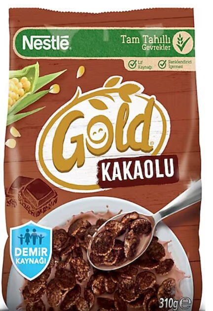 Nestle Gold Corn Flakes Kakaolu Kutu 310 gr X 12 Adet