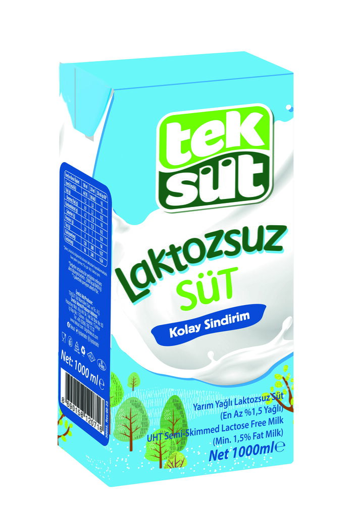 Teksüt Laktozsuz Süt 1 lt X 12 Adet