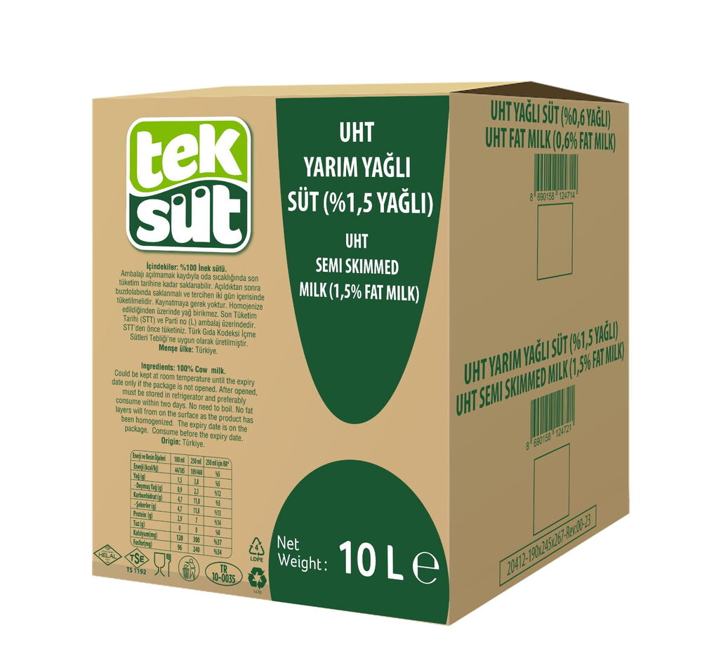 Teksüt Süt %1,5 Yağlı Box 10 lt X 1 Adet