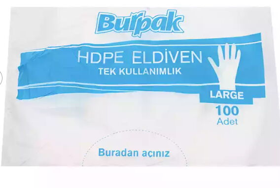 Burpak Şeffaf Eldiven 100'lü X 100 Adet