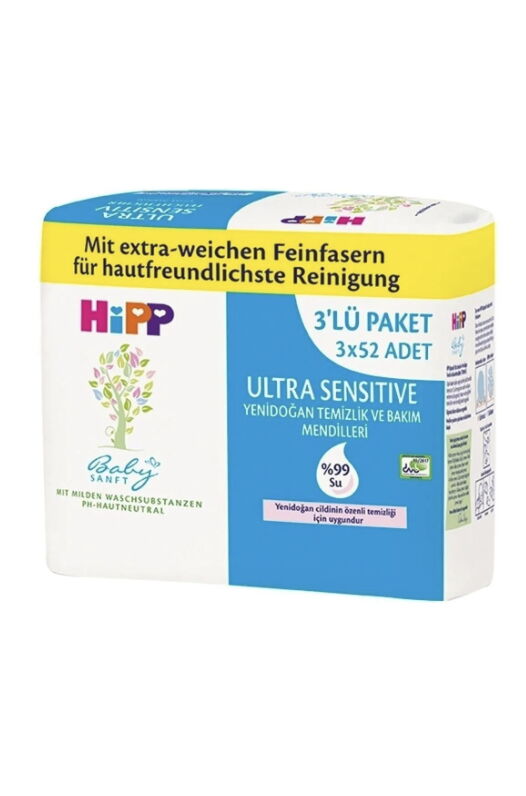 Babysanft Ultra Sensitiv Yenidoğan Temizlik Ve Bakım Mendilleri 3*52 gr X 4 Adet