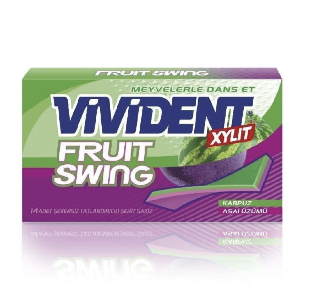 Vivident Fruit Swing Şerit Sakız Karpuz Üzüm 18'li X 1 Adet