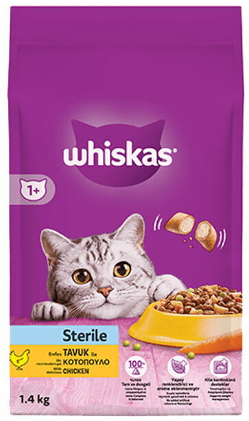 Whiskas Kuru Mama Sterile Tavuklu 1,4 kg X 1 Adet