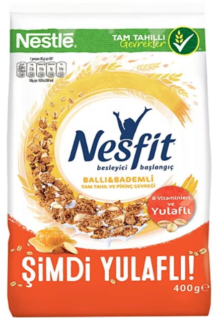 Nestle Nesfit Ballı & Bademli Mısır Gevreği 400 gr X 12 Adet