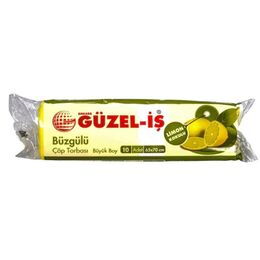 Güzel-İş Büzgülü Çöp Poşeti Büyük Boy Limonlu 10'lu X 50 Adet