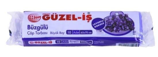 Güzel-İş Büzgülü Çöp Poşeti Büyük Boy Lavanta 10'lu X 50 Adet