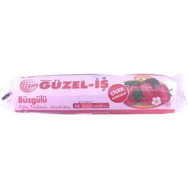 Güzel-İş Büzgülü Çöp Poşeti Büyük Boy Çilekli 10'lu X 50 Adet