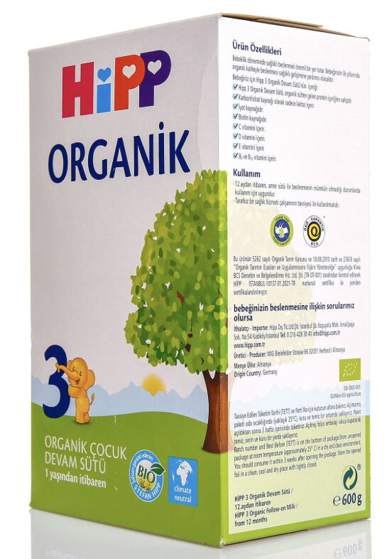 Hipp 3 Organik Devam Sütü 600 gr X 4 Adet