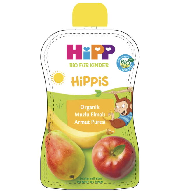 Hipp Organik Muzlu Elmalı Armut Püresi 100 gr X 6 Adet