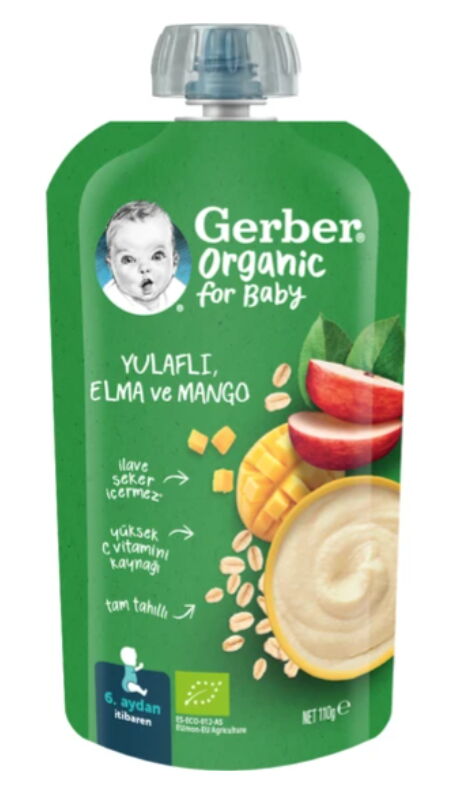 Gerber Organic Porridge Apple Blueberry 110 gr X 1 Adet