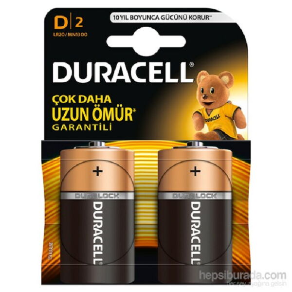 Duracell Alkalin Orta Boy Pil (C) 2'li Kartela X 1 Adet