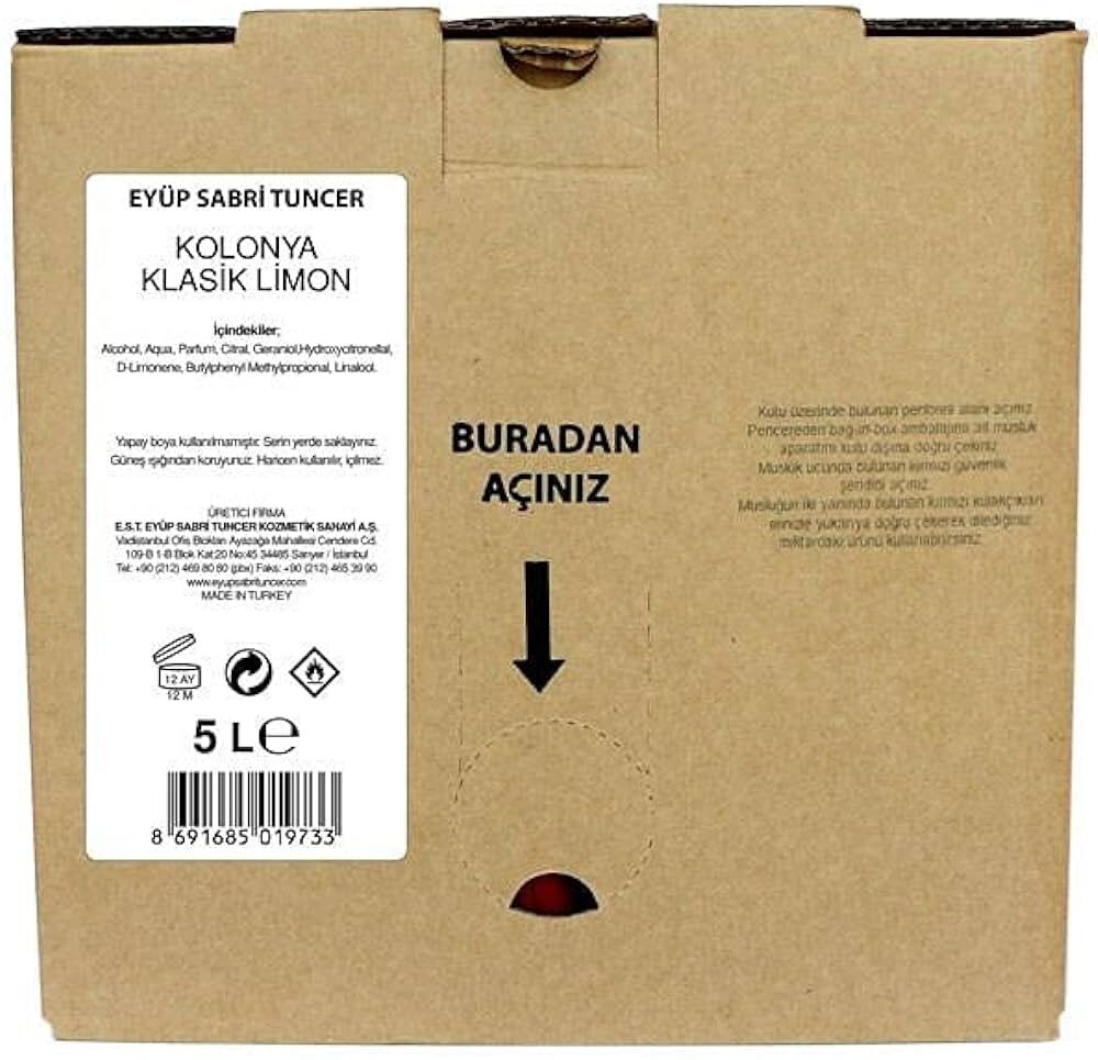 Est Limon Kolonyası 5 lt Bag İn Box Endustriyel X 1 Adet