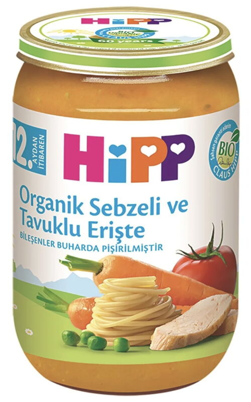 Hipp Organik Sebzeli Ve Tavuklu Erişte 220 gr X 6 Adet