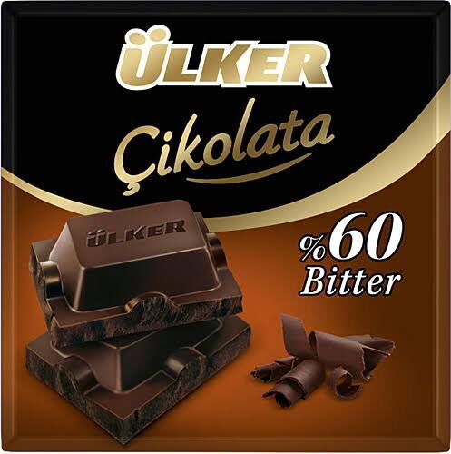 Ülker Kare Çikolata Bitter 60 gr X 6 Adet 