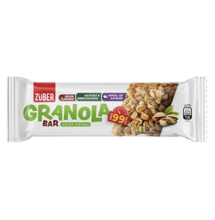 Züber  Granola Bar Antep Fıstıklı 25 gr X 15 Adet