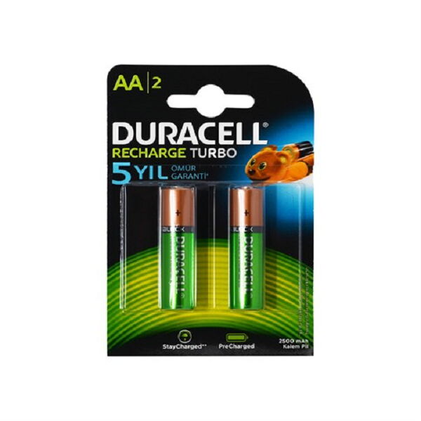 Duracell Şarjlı Kalem Pil (AA) 2500 MAH 1,2 V 2'li X 1 Adet