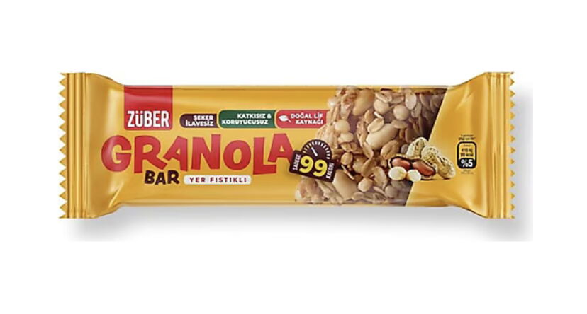 Züber  Granola Bar Yer Fıstıklı 25 gr X 15 Adet