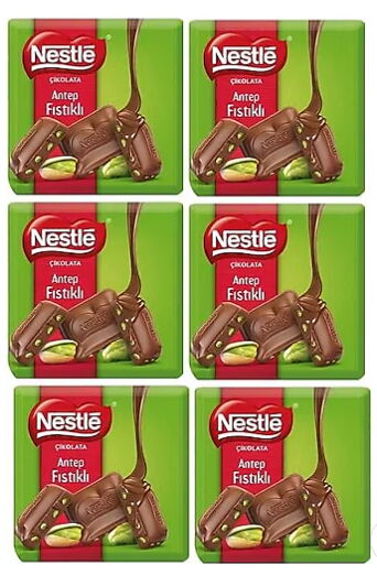 Nestle Kare Sütlü Fıstıklı Tablet Çikolata 60 gr X 6 Adet