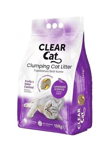 Clear Cat Kedi Kumu Lavanta Kokulu 10 lt X 1 Adet