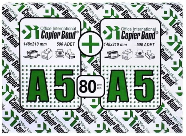 Copier Bond A5 Fotokobi Kağıdı 1000 Yaprak X 5 Adet