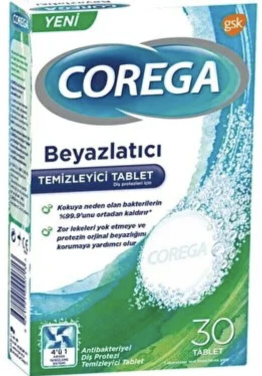 Corega Diş Protezi Beyazlatıcı Temizleyici Tablet 30'lu X 12 Adet