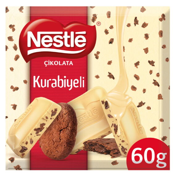 Nestle Kare Beyaz Çikolatalı Kurabiyeli Tablet Çikolata 60 gr X 6 Adet