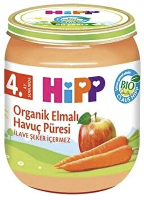 Hipp Organik Elmalı Havuç Püresi 125 gr X 6 Adet