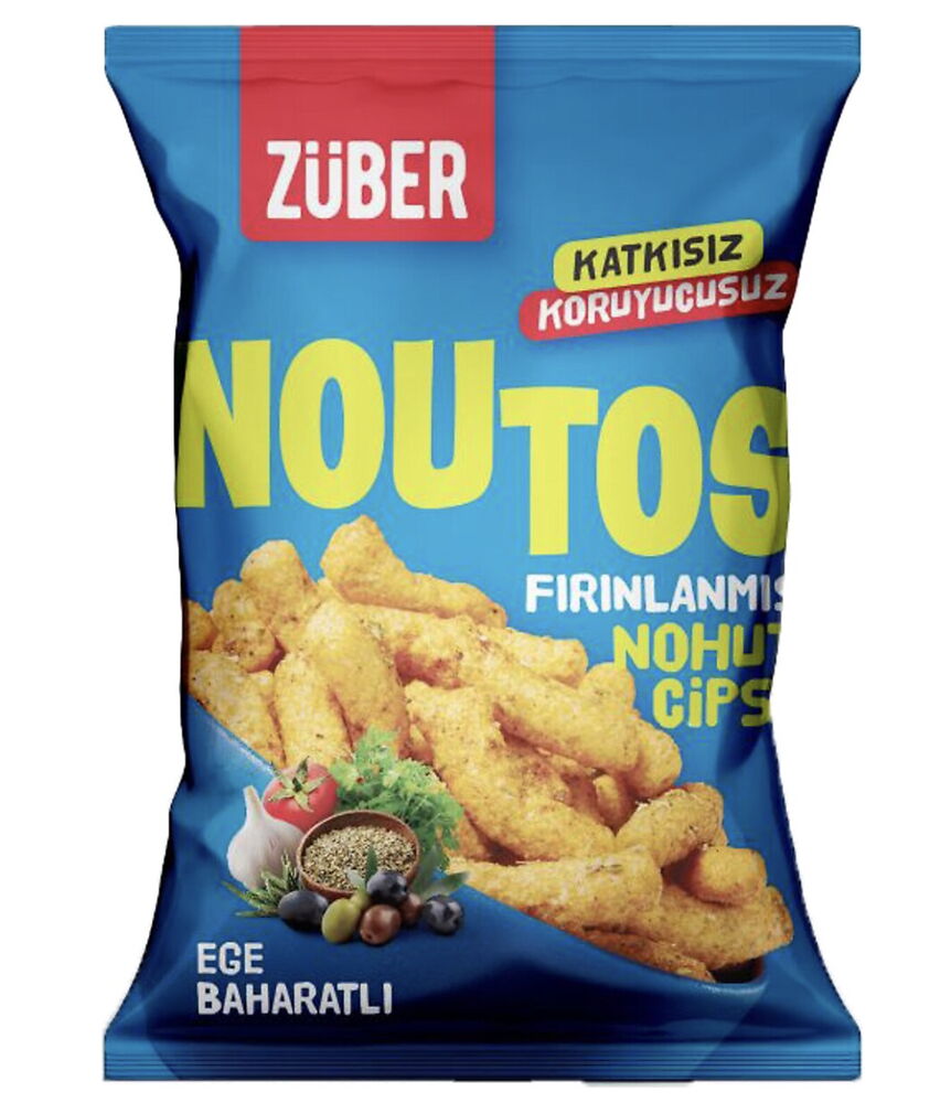 Züber Noutos Fırınlanmış Nohut Cipsi Ege Baharatlı 55 gr X 15 Adet