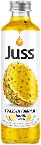 Juss Fesleğen Tohumlu Ananas-Limon Cam 250 ml X 24 Adet