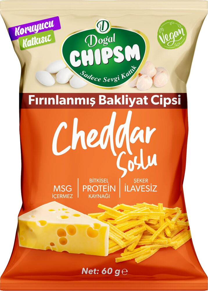 Doğal Chipsm Cheddar Soslu 60 gr X 1 Adet