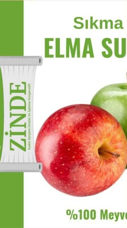 Zinde %100 Sıkma Elma Suyu 250 ml X 12 Adet