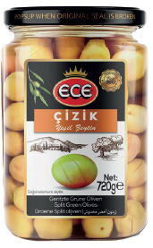 Ece Yeşil Zeytin Çizik Kavanoz 720 cc X 12 Adet