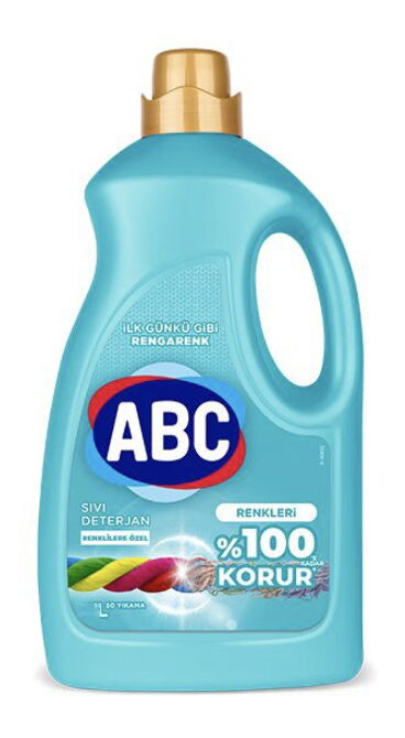 Abc Sıvı Çamaşır Deterjanı Renkliler 2700 ml X 6 Adet