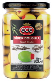 Ece Yeşil Zeytin Domat Biberli Kavanoz 720 cc X 12 Adet