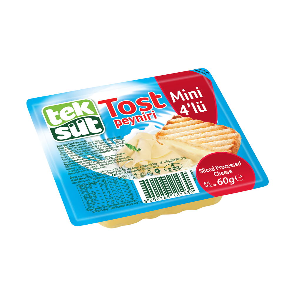 Teksüt Dilimli Tost Peyniri 60 gr X 24 Adet