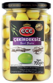 Ece Yeşil Zeytin Çekirdeksiz Kavanoz 720 cc X 12 Adet