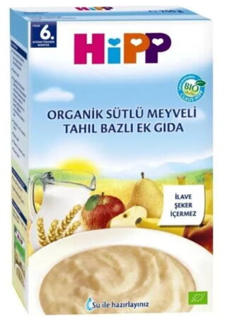 Hipp Organik Sütlü Meyveli Tahıl Bazlı Ek Gıda 250 gr X 6 Adet