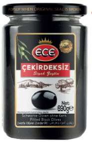 Ece Siyah Zeytin Çekirdeksiz Kavanoz 720 cc X 12 Adet