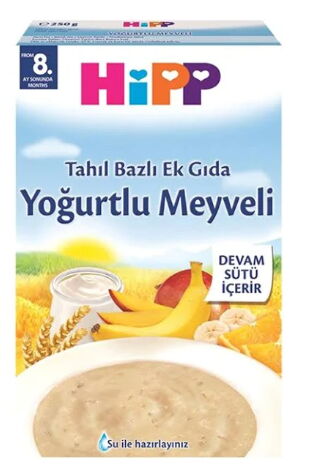 Hipp Sütlü Yoğurtlu Meyveli Tahıl Bazlı Ek Gıda 250 gr X 6 Adet