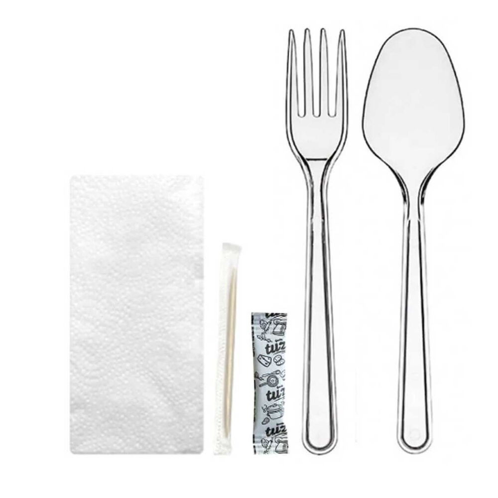 Plastik Tek Kullanımlık Çatal Kaşık 5'li Set X 90 Adet