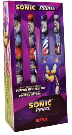 Sonic Standlı Sürpriz Hediyeli Şekerli Top X 36 Adet