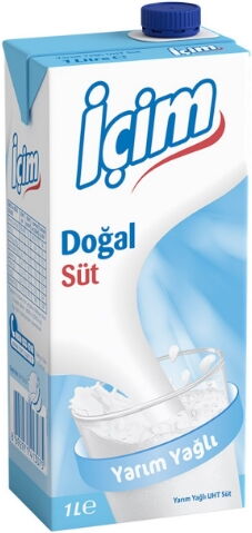 İçim Süt Yarım Yağlı 1 lt X 12 Adet