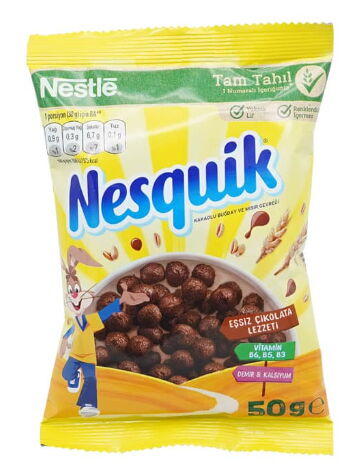 Nestle Nesquik Kakaolu Buğday ve Mısır Gevreği 50 gr X 12 Adet