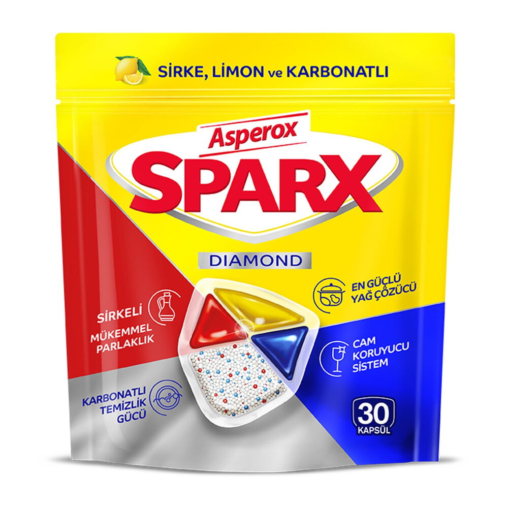 Asperox Sparx Diamond Bulaşık Mak. Kapsülü 30'lu X 6 Adet