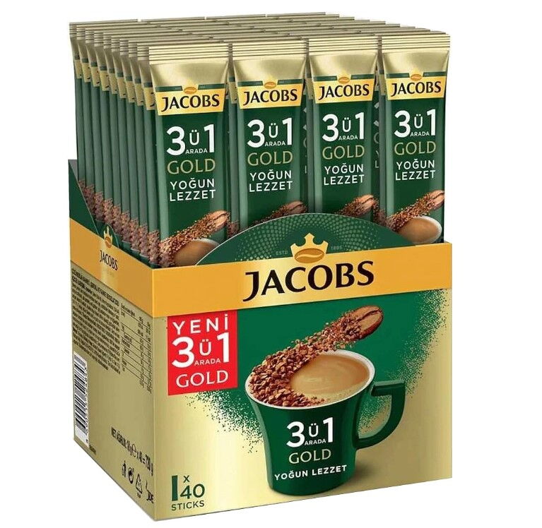 Jacobs 3ü1 Arada Gold Yoğun Lezzet Stick Karışım Kahve 18 gr 40'lı X 1 Adet