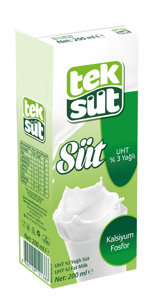 Teksüt Yağlı Süt 200 ml X 27 Adet