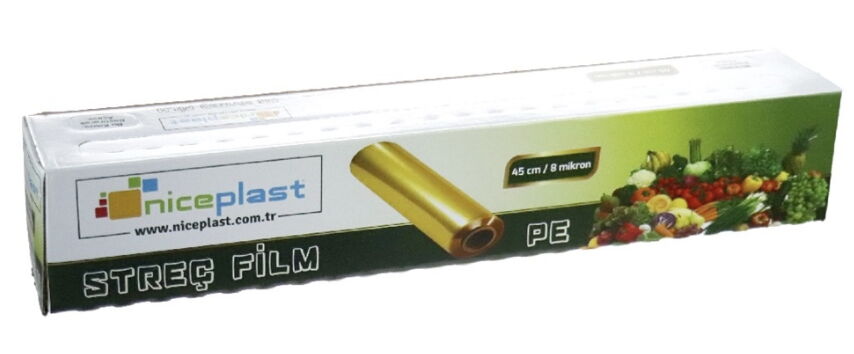 Niceplast Kutulu 8 Mikron Polietilen 45x150 Streç Film X 4 Adet